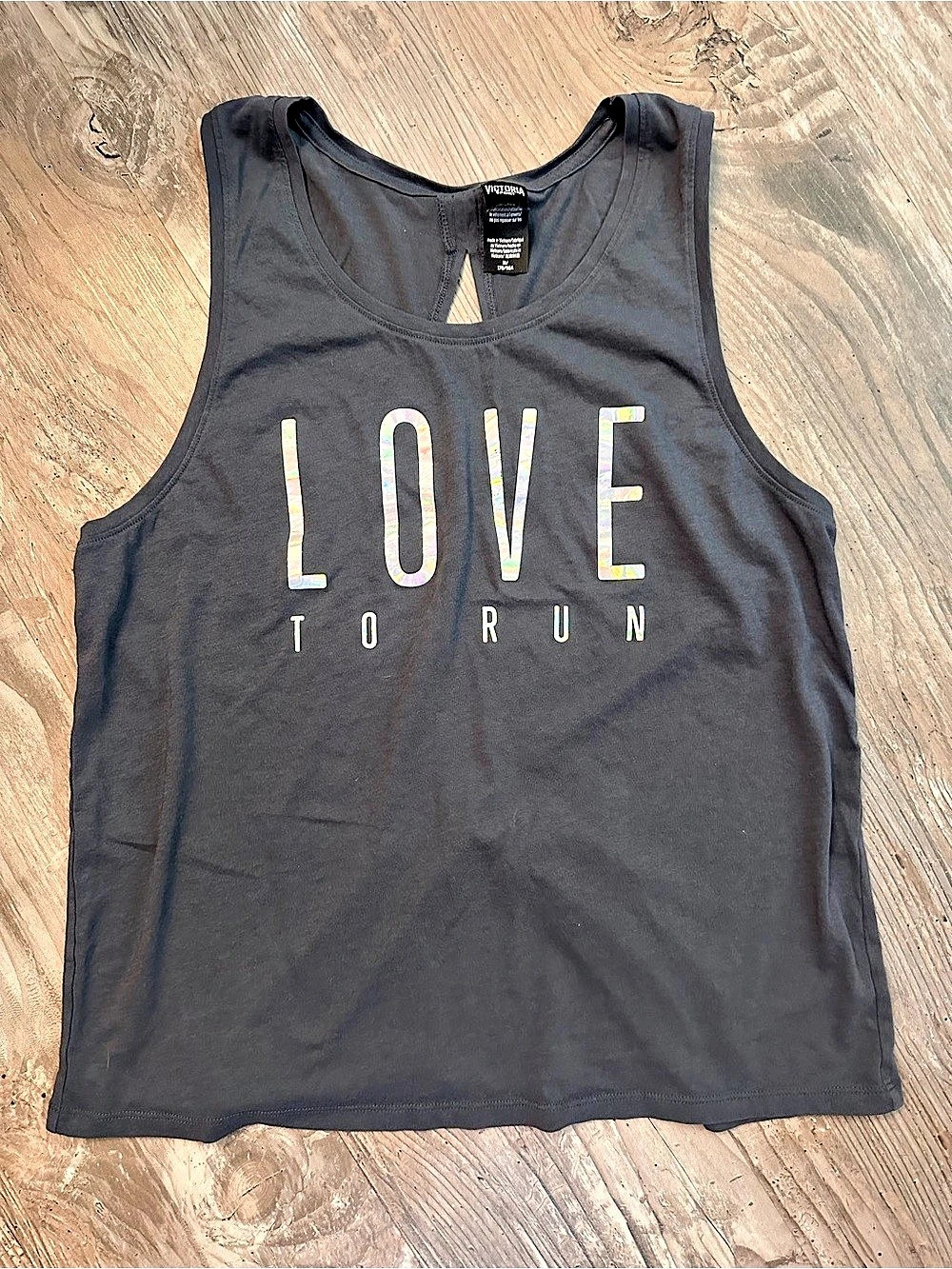 Victoria's Secret Love Torn Tank Top in Black Size Medium